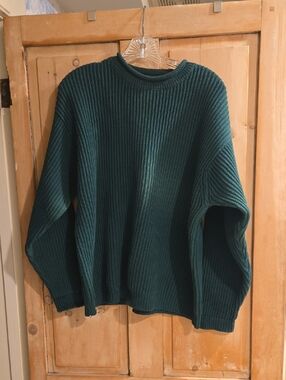 Banana Republic Forest Green Ribbed Crewneck Sweater